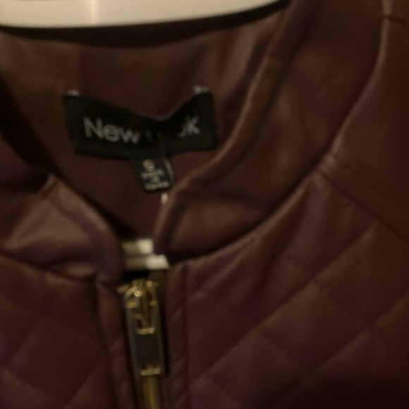 Burgundy moto jacket, size  small. - Picture 5 of 6
